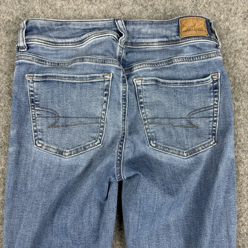American Eagle Next Level Stretch Jeans Women's 2 Kick Boot Medium Wash Blue EUC